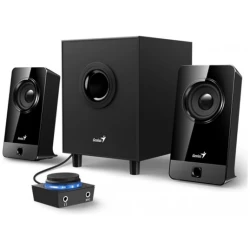Genius Hangszóró 2.1 - SW-G2.1 300X (3.5mm Jack, RCA, Line-In, Mic, fekete)