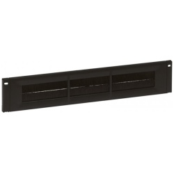 Legrand vízszintes fésűs rendező panel - 2U, 19", átmenő kivágással, gyorspánttal rögzítés, műanyag, LCS2