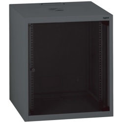Legrand Rackszekrény - 10" fali kivitel (6U, 362x320x300, antracit, egyrekeszes, üvegajtós, készre szerelt, max: 12 kg)