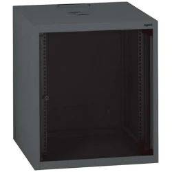 Legrand Rackszekrény - 10" fali kivitel (6U, 362x320x300, antracit, egyrekeszes, üvegajtós, készre szerelt, max: 12 kg)