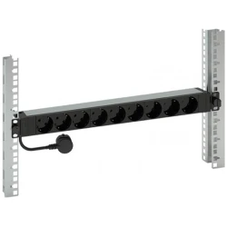 Legrand elosztó - (PDU), 19", 1U, 9 aljzat, gyermekvédett, 3 méter