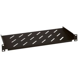 Legrand Rackszekrény polc - 1U-19", 2 ponton rögzített csavarral, fix, 250mm, max. 50 kg, fekete