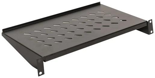 Legrand Rackszekrény polc - 2U-19", 2 ponton rögzített csavarral, fix, 550mm, max. 50 kg, fekete