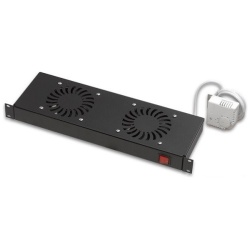 Legrand Rackszekrény ventilátor 19"- 1U, 2 ventilátor, termosztát, 160m3/óra, Fekete