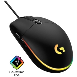 Logitech Egér - G203 Lightsync (Vezetékes, Gaming, Optikai, USB, 8000 DPI, fekete)