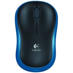 Logitech Egér - M185 (Vezeték nélküli, Optikai, Notebook, 1000 DPI, kék)