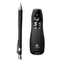 Logitech Presenter - R400 (Vezeték nélküli, Max.: 15m, Plug & Play, töltöttség jelző, fekete)