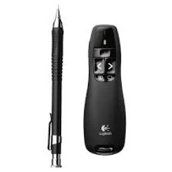 Logitech Presenter - R400 (Vezeték nélküli, Max.: 15m, Plug & Play, töltöttség jelző, fekete)