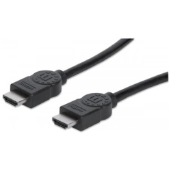 Manhattan Kábel - HDMI to HDMI (Ethernet HEC, ARC, 3D, 4K,  Shielded,  2m, Fekete)