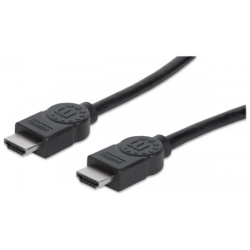 Manhattan Kábel - HDMI to HDMI (Ethernet HEC, ARC, 3D, 4K,  Shielded,  3m, Fekete)