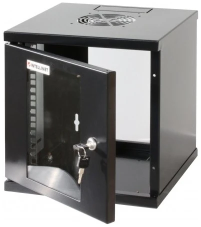 Manhattan Rackszekrény - 10" fali kivitel (6U, 320 (h) x 300 (w) x 300 (d) mm, Összeszerelt, Fekete)