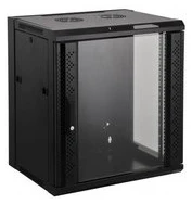 Manhattan Rackszekrény - 19" fali kivitel (9U, 500 (h) x 570 (w) x 450 (d) mm, Flatpack, Fekete)