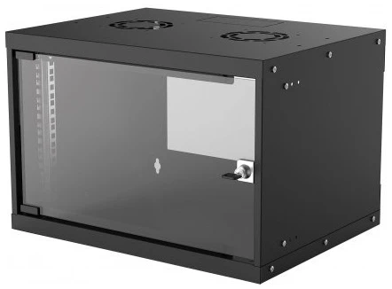 Manhattan Rackszekrény - 19" fali kivitel (6U, 353 (h) x 540 (w) x 400 (d) mm, IP20, Flatpack, Fekete)