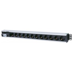 Manhattan elosztó - Vertikális Rackmount elosztó, 12 aljzat, 1.6m, PDU