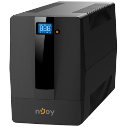 NJOY Szünetmentes 1000VA - Horus Plus 1000 (4 Schuko, line-interaktív, RJ45 védelem, USB, szoftver, LCD kijelző, fekete)