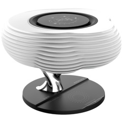 Promate Asztali lámpa, hangszóró - HOMECLOUD (3in1, BT v5.0, 10W, LED éjszakai lámpa, wireless töltő, digitális óra)