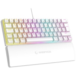 Rampage Billentyűzet - PLOWER K60 White US (Vezetékes, Mechanikus, Blue switch, angol, fehér, RGB LED)