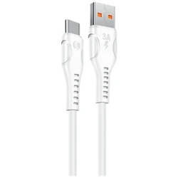 S-Link kábel - SL-X243 (3A, 15W, Gyorstöltés, Type-C, 100cm adat+töltőkábel, fehér)