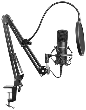 Sandberg Mikrofon - Streamer USB Microphone Kit (fekete; USB; Pop-filter; lökés-csillapító; állítható asztali tartókar) 1 Sandberg Mikrofon - Streamer USB Microphone Kit (fekete; USB; Pop-filter; lökés-csillapító; állítható asztali tartókar)