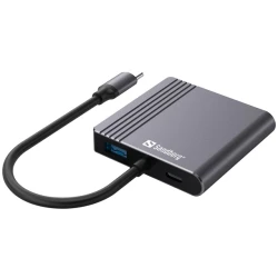 Sandberg Notebook Dokkoló - USB-C Dock 2xHDMI+USB+PD (Bemenet: USB-C; Kimenet: 2xHDMI+USB-A3.0+USB-C)