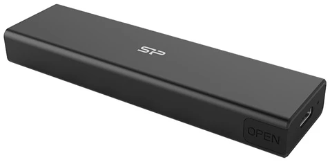 Silicon Power Külső SSD ház  - PD60 (M.2 PCIe NVMe SSD / M.2 SATA SSD, Type-C kimenet, Alu, Fekete)