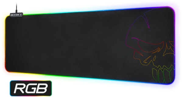 Spirit of Gamer Egérpad - Darkskull RGB - XXL (RGB háttérvilágítás, 800 x 300 x 4mm; fekete)