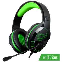Spirit of Gamer Fejhallgató - PRO-H3 Xbox (Xbox One/Series X/S, mikrofon, 3.5mm jack, hangerőszabályzó, 1m kábel, zöld)