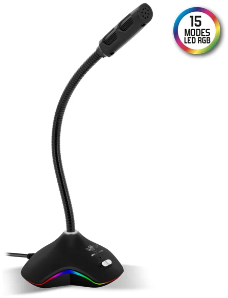 Spirit of Gamer Mikrofon - EKO 300 (RGB. USB csatlakozó, 150cm kábel, fekete) 1 Spirit of Gamer Mikrofon - EKO 300 (RGB. USB csatlakozó, 150cm kábel, fekete)