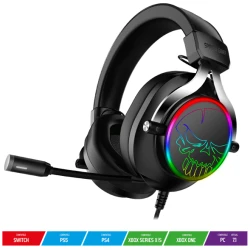 Spirit of Gamer Fejhallgató - MIC-XH600 (MultiPlatform, 7.1, mikrofon, hangerőszabályzó, nagy-párnás, fekete)