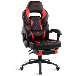 Spirit of Gamer szék - MUSTANG Red (állítható dőlés/magasság; kihajtható lábtartó; max.120kg-ig, piros)