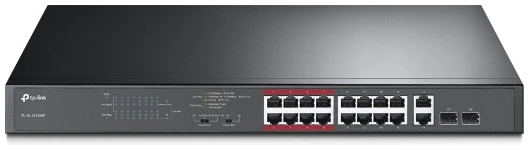 TP-Link Switch PoE - TL-SL1218MP (16port 100Mbps;  16 at/PoE+ port; 2x Combo SFP; 192W, 250m extended mode)