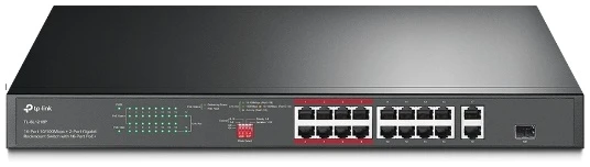 TP-Link Switch  PoE - TL-SL1218P (16port 100Mbps;  16 at/PoE+ port; 2x Combo SFP; 150W, 250m extended mode)