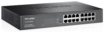 TP-Link Switch Easy Smart - TL-SG1016DE JetStream (16 port, 1000Mbps; fém ház, rackbe szerelhető)