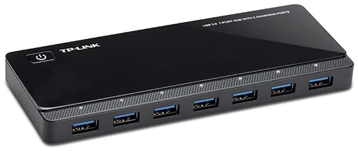 TP-Link USB Hub - UH720 (7 port + 2port töltésre; USB3.0; tápegység)