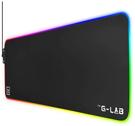 The G-Lab Egérpad - PAD RUBIDIUM (800x300x3mm; fekete, extra USB, vízálló, RGB LED)