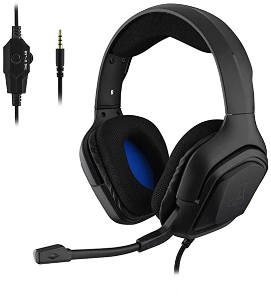 The G-Lab Fejhallgató - KORP COBALT/B (mikrofon, 3,5mm Jack, hangerőszabályzó, nagy-párnás, fekete)