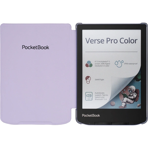 POCKETBOOK e-book tok -  PB619, PB629, PB634 Shell transparent strap gyári Tok lila