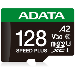 ADATA MicroSD kártya - 128GB microSDXC UHS-I U3 Class10 A2 V30 (R/W: 180/160 MB/s) + adapter