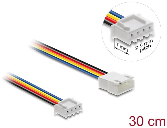 Delock Kábel - 90868 (PWM 4 tűs  -> PWM 4 tűs, apa/anya ventilátor hosszabbító kábel, 0,3m)