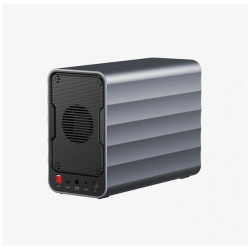 Hikvision HIKSEMI DAS - 2db 2,5/3,5 HDD/SSD -> USB-A/C, SD , MicroSD, ventilátor, Max.: 48TB, Fekete