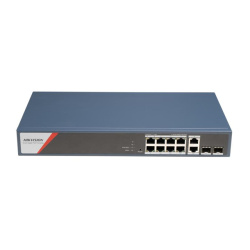 Hikvision Switch PoE - DS-3E1512HP-SI-8P2T2F (8 port 1000Mbps, 130W, 2xRJ45 1000Mbps, 2xSFP 1000Mbps)