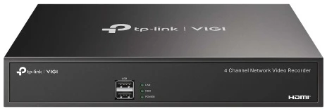 TP-link NVR rögzítő - NVR1004H (4 csatorna, H265+, 5MP, HDMI, VGA, 2xUSB, 1x Sata(max10TB), audio)