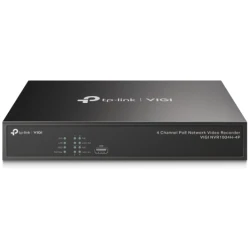 TP-link NVR rögzítő - NVR1004H-4P (4 csatorna, 4xPoE+ port; H265+, 5MP, HDMI, VGA, 2xUSB, 1x Sata(max10TB), audio)